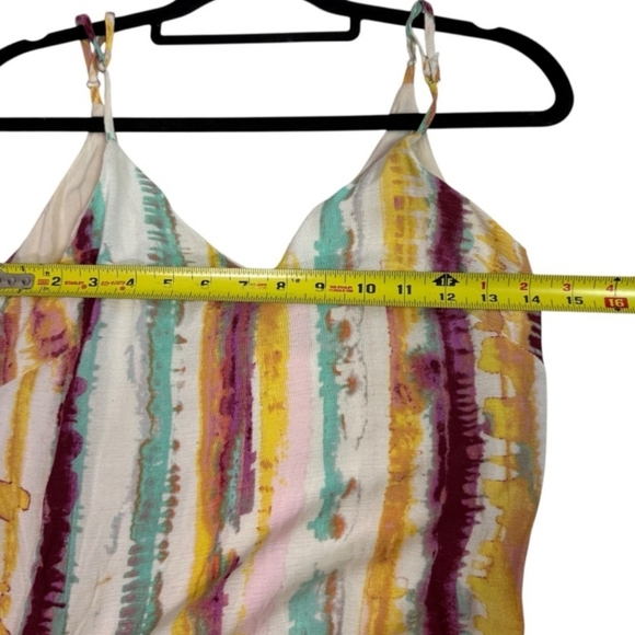 Lulus Bay Side Babe Tie-Dye Maxi Dress Multicolor Adj Straps Loose Fit Lined SM - Picture 6 of 12